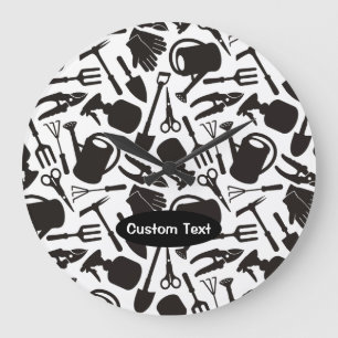 Gardening Icons Silhouettes Grote Klok