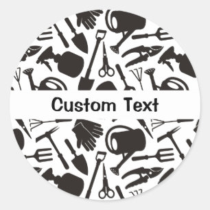 Gardening Icons Silhouettes Ronde Sticker