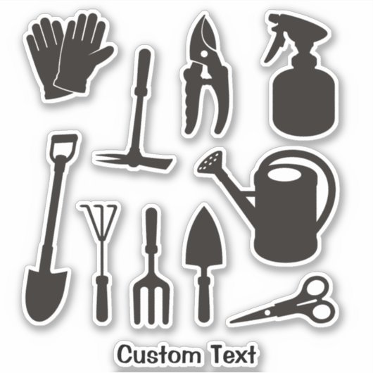 Gardening Icons Silhouettes Sticker (Voorkant)