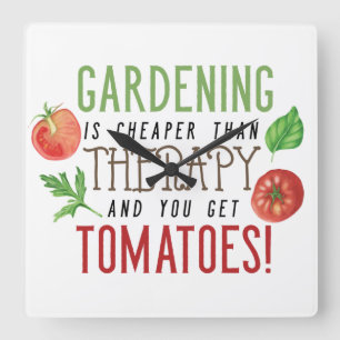 Gardening is beter dan medicijntypografie vierkante klok