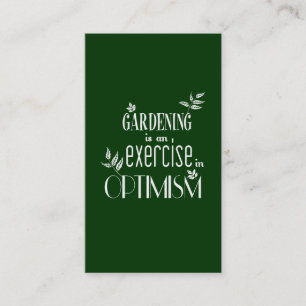 Gardening is een oefening in Optimisme Visitekaartje