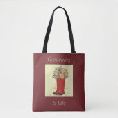 "Gardening is het leven" rode Canvas tas (Voorkant)
