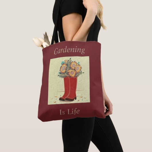 "Gardening is het leven" rode Canvas tas (Dichtbij)