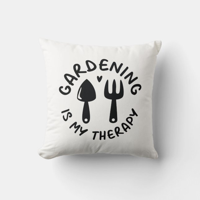 Gardening is mijn therapie kussen (Voorkant)