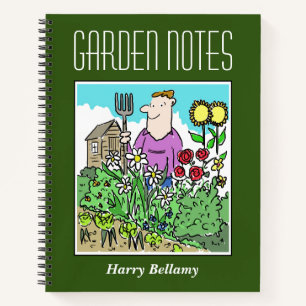 Gardening-laptop met de naam van de eigenaar notitieboek