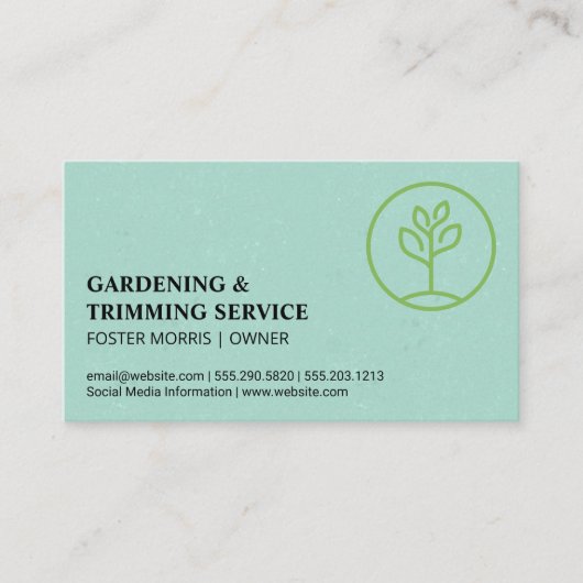 Gardening Logo | Sprouting Plant Visitekaartje (Voorkant)