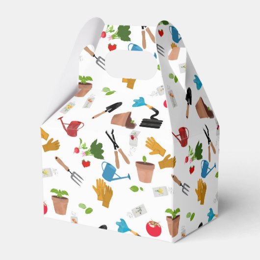 Gardening Tools Planten Gardener Nursery Pattern Bedankdoosjes (Achterkant)