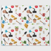 Gardening Tools Planten Gardener Nursery Pattern Cadeaupapier (Vlak)