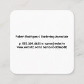 Gardening Tools Variety | Green Grass Vierkante Visitekaartje (Achterkant)
