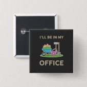 Gardening Vierkante Button 5,1 Cm (Voorkant /achterkant)