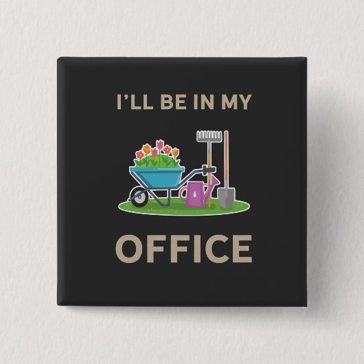 Gardening Vierkante Button 5,1 Cm (Voorkant)