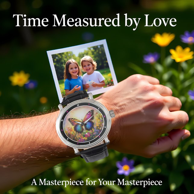 Garden's Embrace" - Vibrant Butterfly Horloge (Creator heeft geüpload)