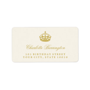 Garder Calm Gold Crown Étiquettes de adresse de fê
