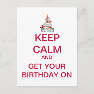 GARDER CALME Bonne carte postale d'anniversaire
