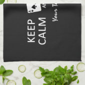 GARDER CALME & PLAY POKER serviette personnalisée (Plié)