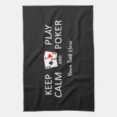 GARDER CALME & PLAY POKER serviette personnalisée (Vertical)