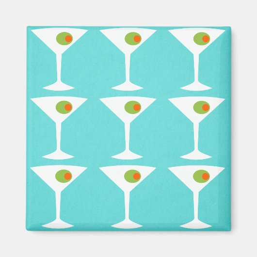 Garder 'Em Coming Martini Magnet (turquoise) (Devant)
