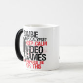 Garder le calme amusants joueurs Mug Zombie Apocal (Devant gauche)