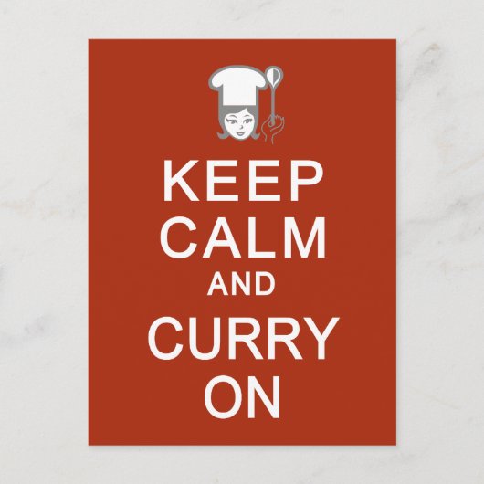 Garder le calme et le curry sur la carte postale (Devant)