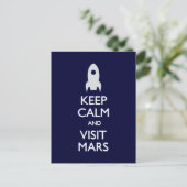 Garder le calme Visiter Mars carte postale (Debout devant)