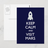 Garder le calme Visiter Mars carte postale (Devant / Derrière)