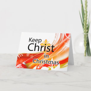 Garder le Christ à Noël, carte religieuse pliée
