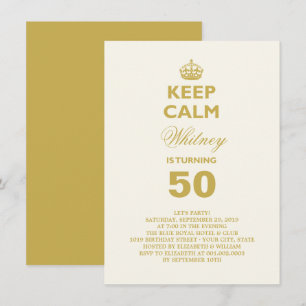 Garder son calme Invitation drôle pour fête d'anni