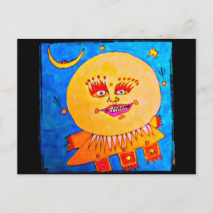 Garder une carte postale d'art souriant