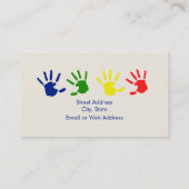 Garderie / Babysitter - empreintes Cartes de visit (Dos)