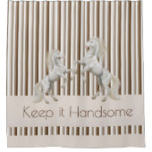 Gardez-le beau rideau de douche Brown tripe Horse (Devant)