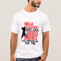 Gardez le calme amusant Geeks et Gamers T-shirt Ni