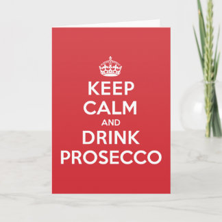 Gardez le calme Boire Prosecco Carte de note de bi