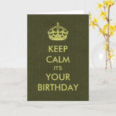 Gardez le calme Carte Anniversaire Papier Kraft Ol (Fleur jaune)