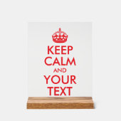 Gardez le calme en rouge et votre texte (Recto)