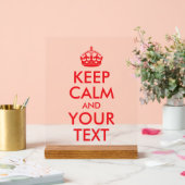 Gardez le calme en rouge et votre texte (Mariage)