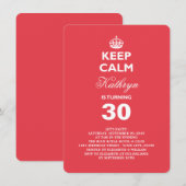 Gardez le calme et amusez-vous Invitation de fête  (Devant / Derrière)