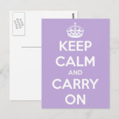 Gardez le calme et continuer sur la carte postale (Devant / Derrière)