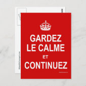 GARDEZ LE CALME ET CONTINUEZ BRIEFKAART (Voorkant / Achterkant)