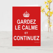 GARDEZ LE CALME ET CONTINUEZ KAART (Gele Bloem)