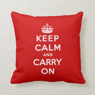 Gardez le calme et continuez le coussin - rouge