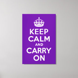 Gardez le calme et continuez sur la toile violette
