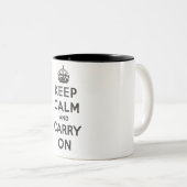 Gardez le calme et continuez - tasse - le noir - (Devant droit)