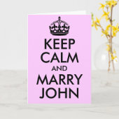 Gardez le calme et épousez la carte John (Fleur jaune)