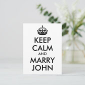 Gardez le calme et la carte postale Marry John (Debout devant)