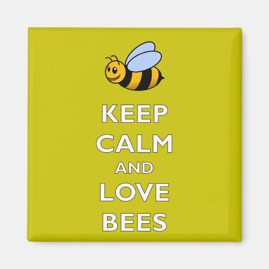 Gardez le calme et l'amour des abeilles - Aimant f (Devant)