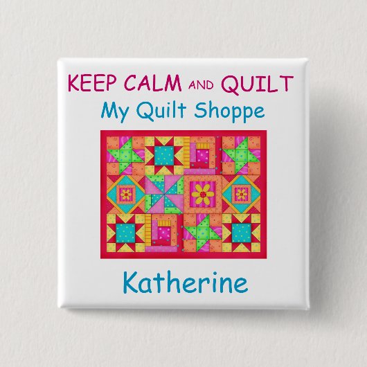 Gardez le calme et le badge nominatif d'édredon de (Devant)