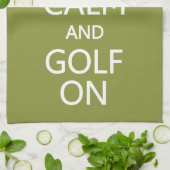 Gardez le calme et le golf sur la serviette de (Plié)