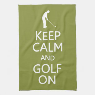 Gardez le calme et le golf sur la serviette de