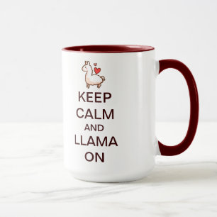 Gardez le calme et le lama sur la tasse