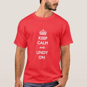 Gardez le calme et le Lindy sur le T-shirt